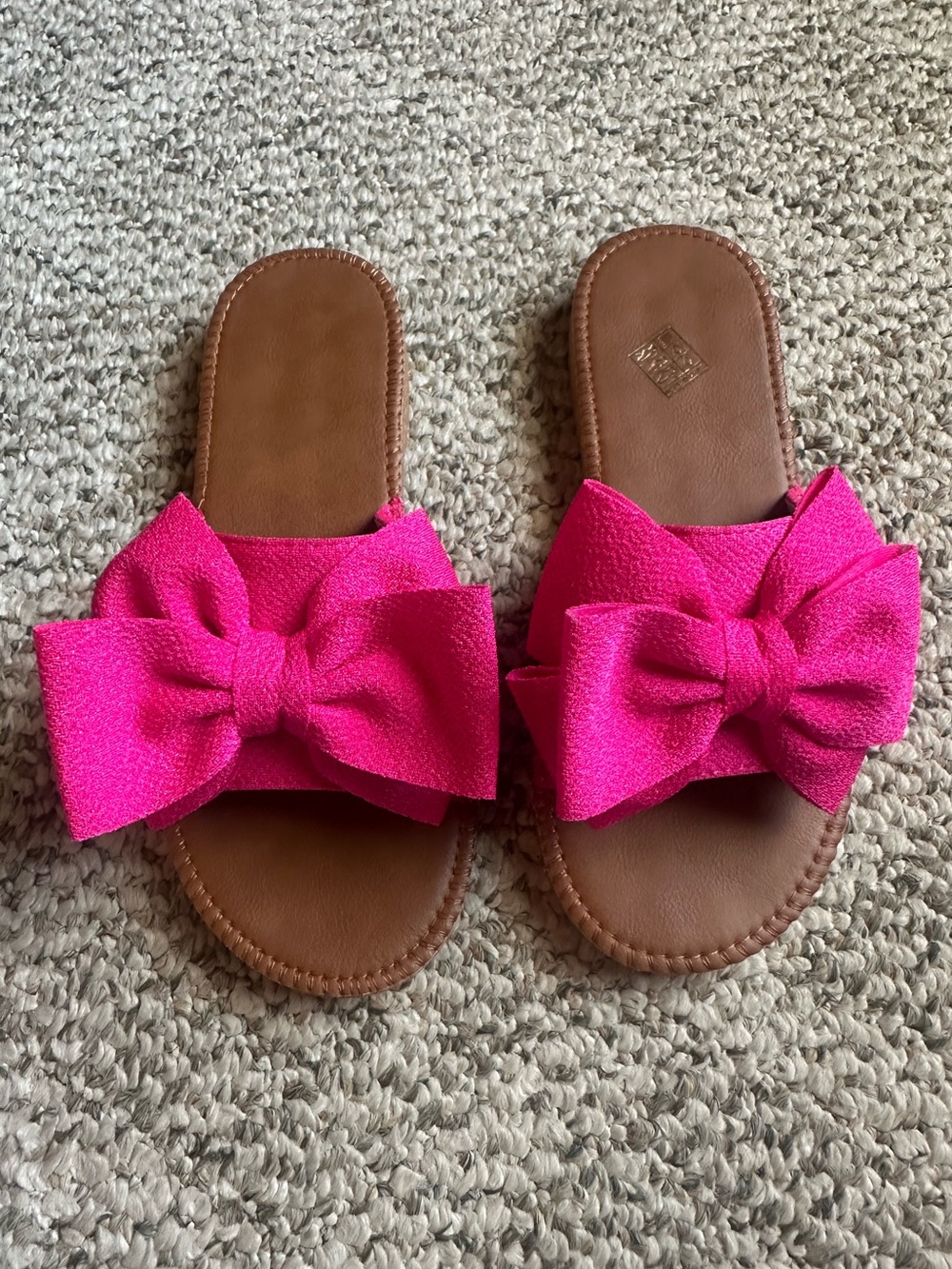 Hot Pink Bow Slide Sandals